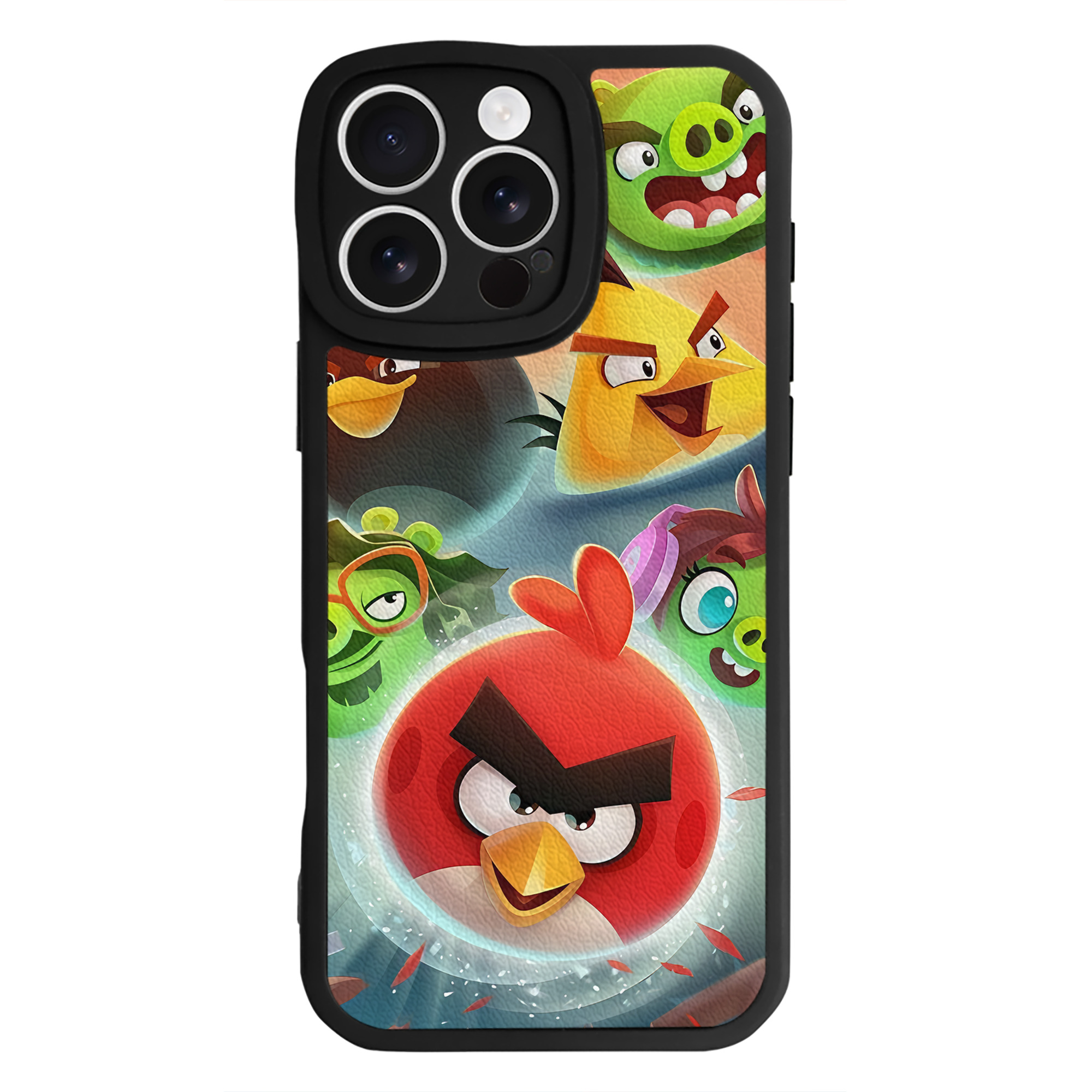 （画像用） Angry Birds アングリーバード 【iPhone 16シリーズ対応】シリコンスマホケース（レザー調） 材質：シリコン
